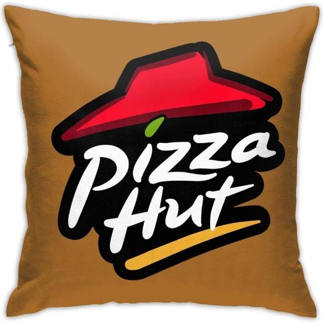 Pizza Hut Logo Print Design Cotton Linen Decorative Throw Pillow Case Pillow Cover Home Decor for Sofa Car Bedroom (50cmx50cm)