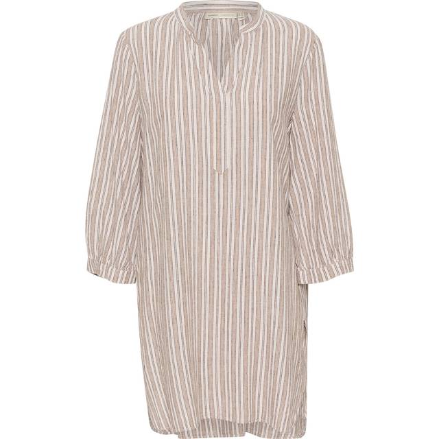 InWear Ellie Stripe Linen Blend Tunic Dress, Beige/Multi