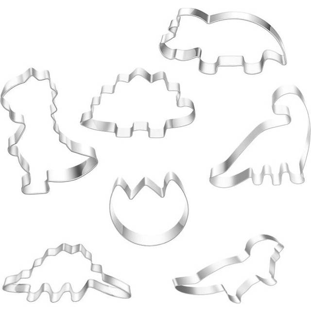 7Pcsset Stainless Steel Dinosaur Baking Tools Cookie Cutters