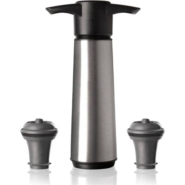 Wine Saver Stainless Steel (1 Pump, 2 Stoppers), Silicone, Grey, einheitlich