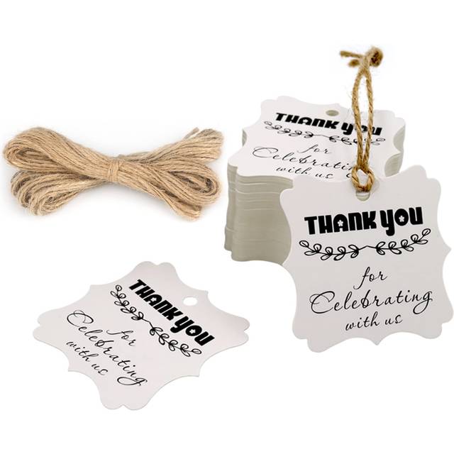 G2PLUS Thank You Gift Tags  100PCS Thank You for Celebrating with Us T