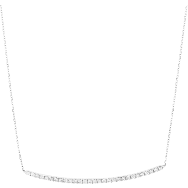 Jewelco London 9ct White Gold Round 15pts Diamond 29 Stone Eternity Swing Lavalier Necklace 18 inch 46cm - PNEAXL20036W