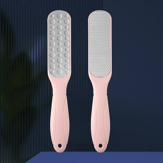 (pink) New Double-sided Foot Calluses File Scrub Brush Stainless Steel Cuticle Remover Foot File Heel Exfoliating Care Pedicure Tools