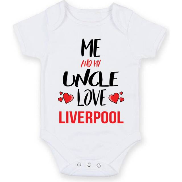 Me and My Uncle Love liverpool - Personalised FOOTBALL TEAM Baby Boy Girl Unisex Short Sleeve Vest Bodysuit (0-3 months)