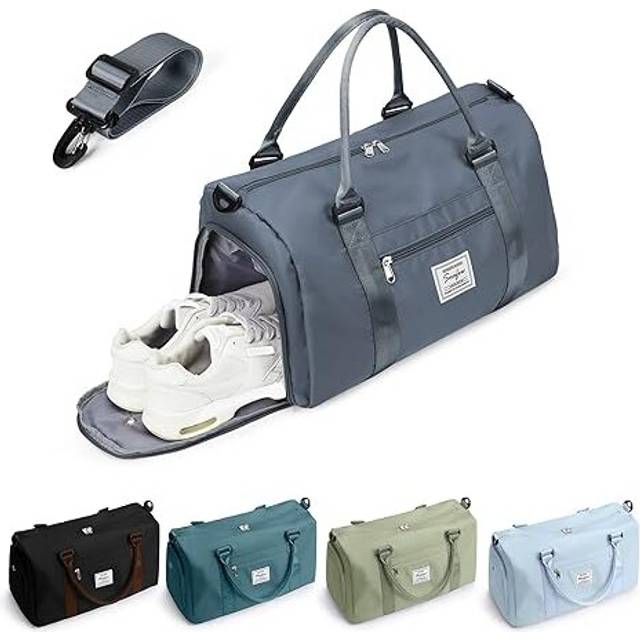 Gym Bag for Women Men, Travel Tote Bag Sport Gym Duffle Bag with Shoe Compartment & Wet Pocket, Carry on Overnight Bag Hospital Bag