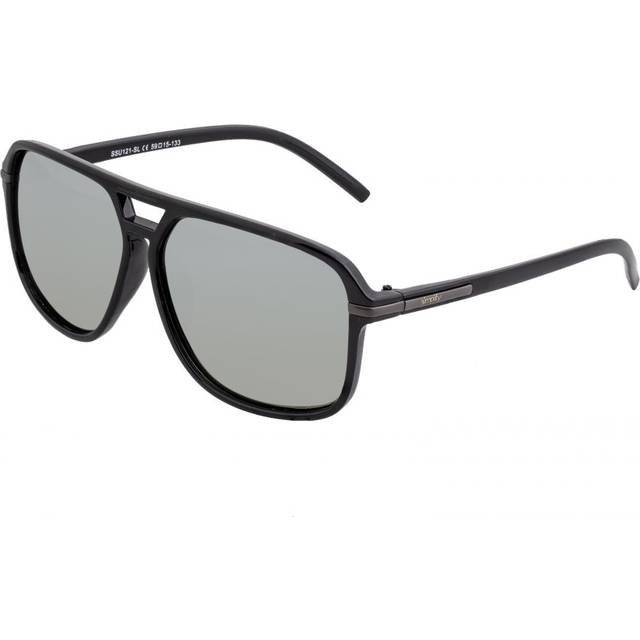 Simplify Reed Mirror Coating Pilot Unisex Sunglasses SSU121-SL - Black (OS)