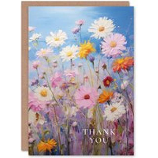Thank You Greeting Card Wildflower Field Flowers For Her