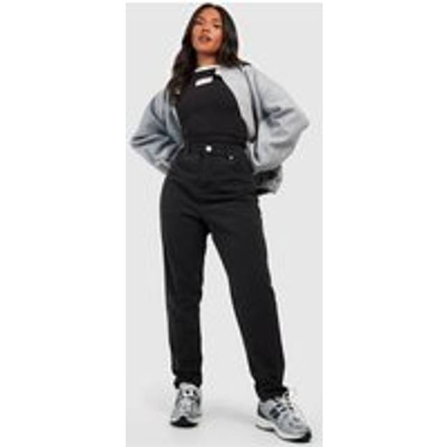 Womens Plus High Waist Slim Mom Jeans - Washed Black - 20