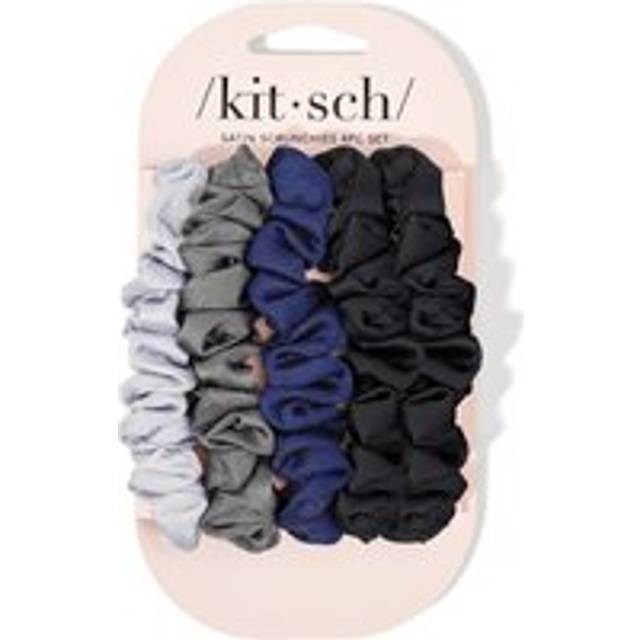 Kitsch Satin Petite Scrunchies 5 Piece Set - Midnight