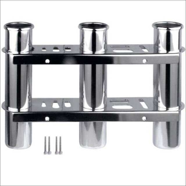 For Marine Fishing Yacht Accessories 2 Layer 3 Tube Fishing Rod Holder Fishing Rod Rack Holder Pole Tube Socket