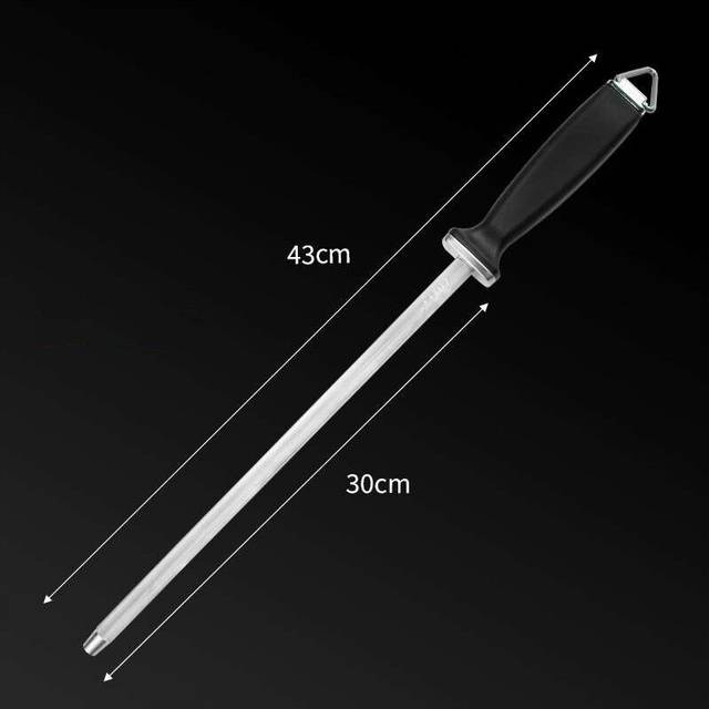 (a-black 30cm) 12'' 30cm Professional Chef Rod Diamond Sharpening Stick Honing For Kitchen Knife Stainless Steel Knives Sharpener tools