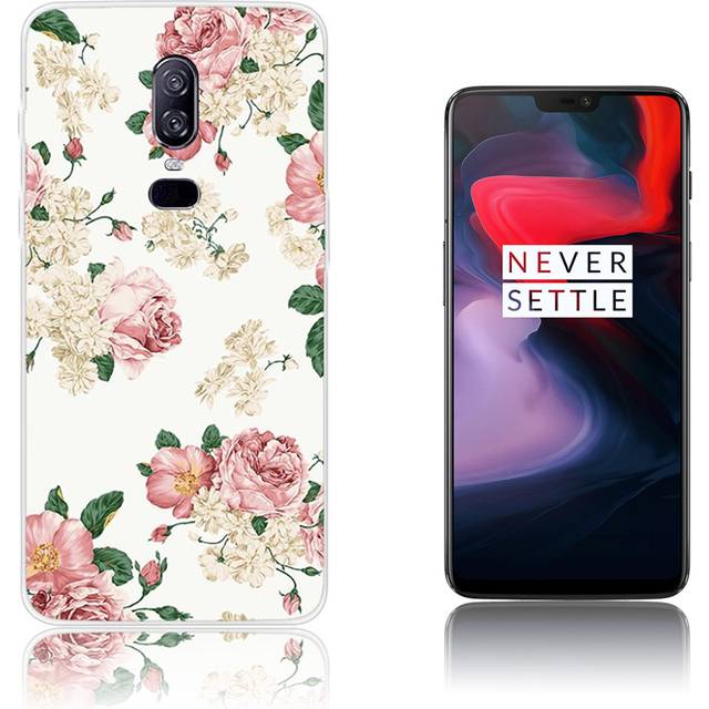 OnePlus 6 mobilskal silikon tryckmönster på sig - Blommönster