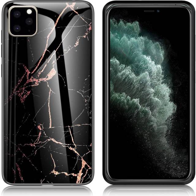 Fantasy Marmor iPhone 11 Pro Max skal - Svart/Guld