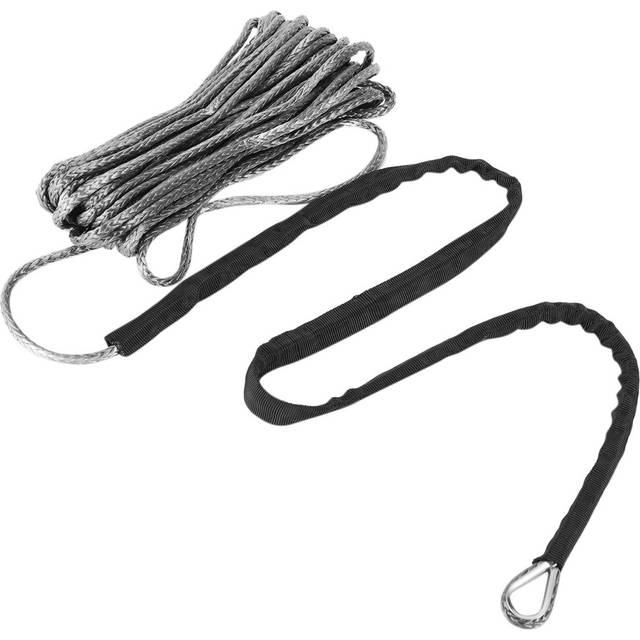 3/16 inch x 50 inch 7700LBs Synthetic Winch Line Cable Rope with Protecing Sleeve for ATV UTV (Grey)