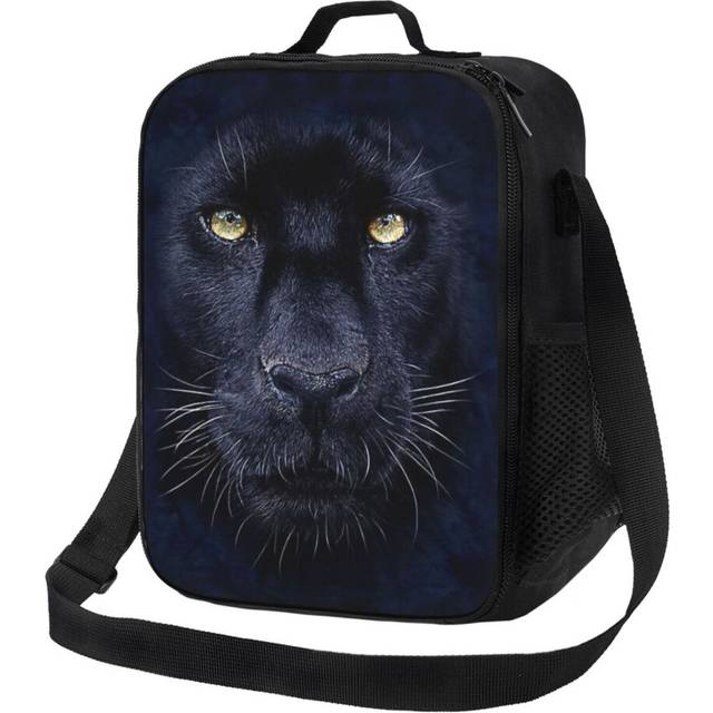 Kids Lunch Bag Mens Womens Big Face Panther Gaze 3D Gift - Lover Panther Gaze Insulated Tote Box for Girls Boys Back to School