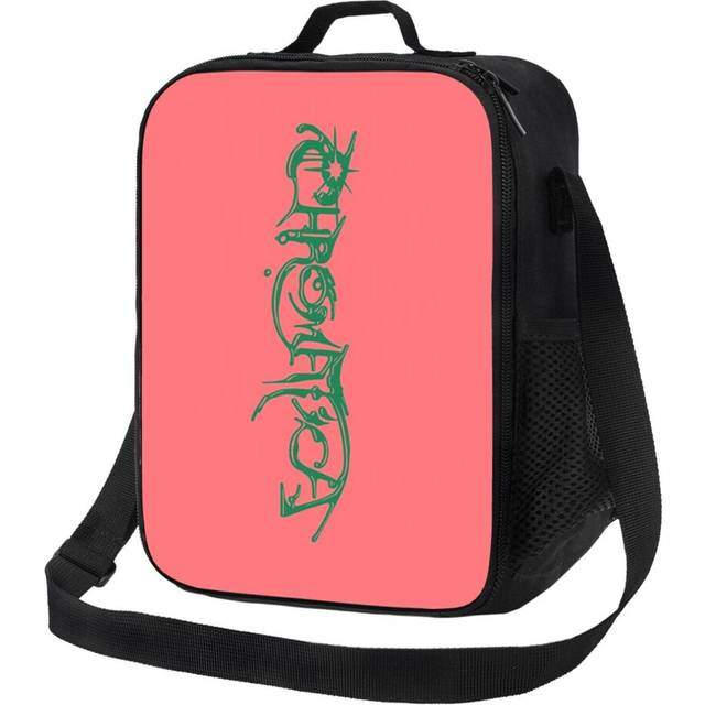 Kids Lunch Bag Lady Gaga Chromatica Logo (Green Chrome On Pink) Insulated Tote Box for Girls Boys Back to School