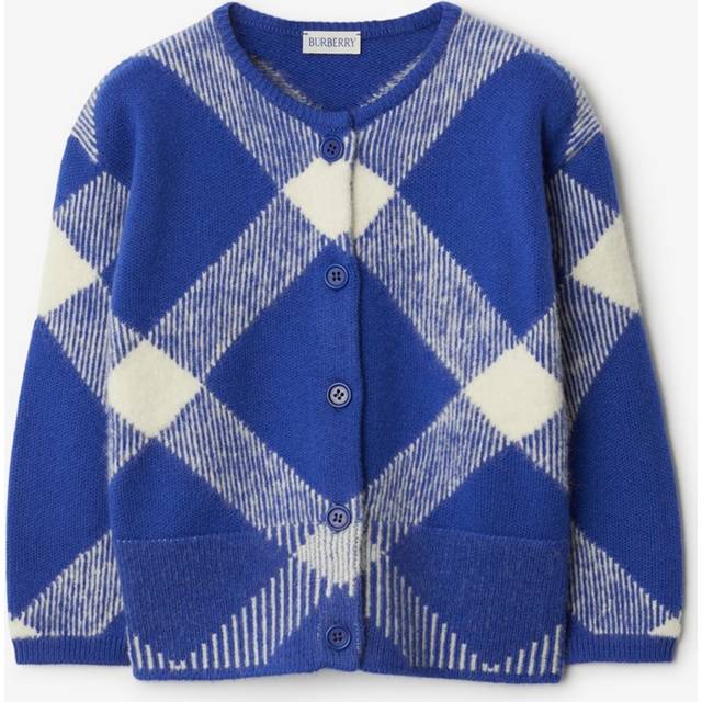 Burberry, Cardigans, female, Blue, 3XS, Blue Knitwear for Girls