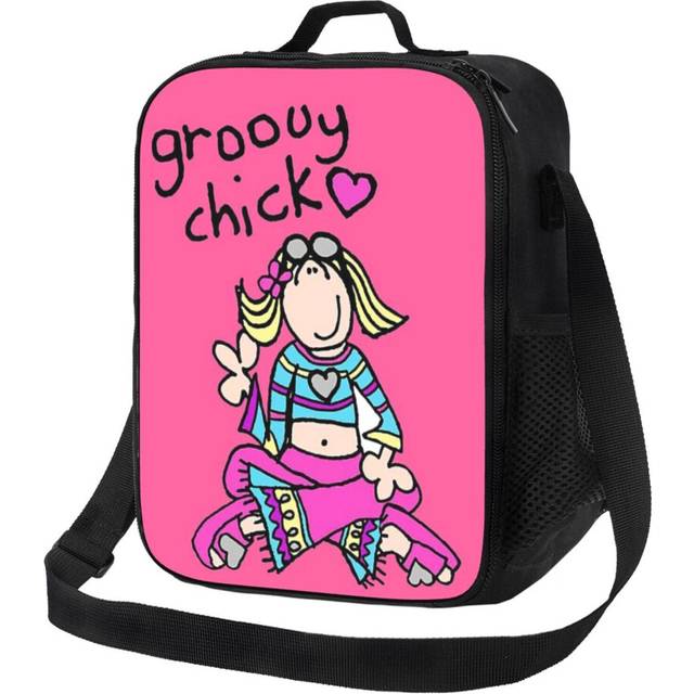 Kids Lunch Bag Groovy Chick Girls 2000s Y2K Vintage Insulated Tote Box for Girls Boys Back to School