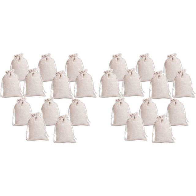 24Pcs Small Cotton Drawstring Bags Reusable Muslin Cloth Gift Candy Favor Bag Jewelry Pouches