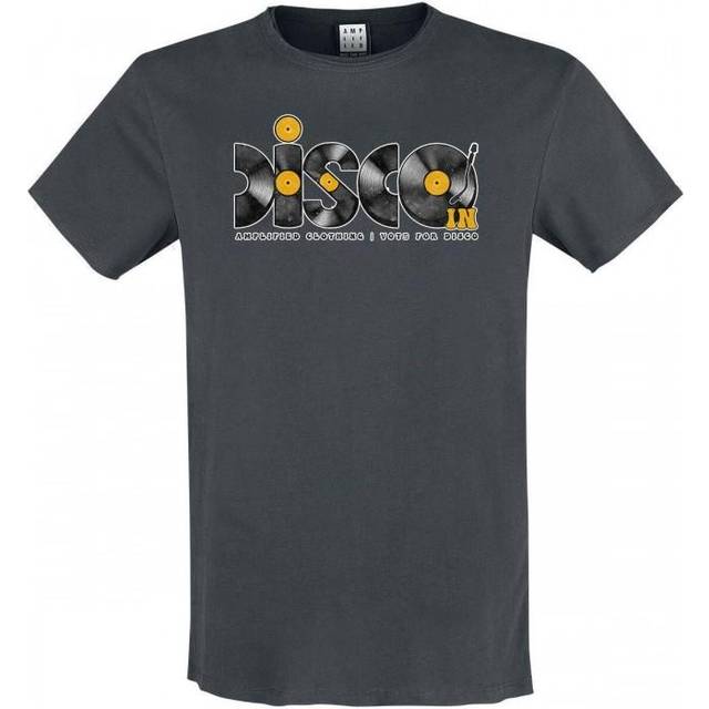 Amplified Unisex Adult Discs Disco T-Shirt XXL charcoal