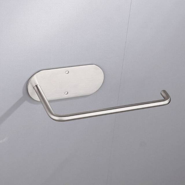 (a-Sliver C) Toilet Paper Holder 304 Stainless Steel Sliver Brushed Adhesive Wall Mounted Kitchen Paper Roll Shelf  Tissue Towel Hanger Rail