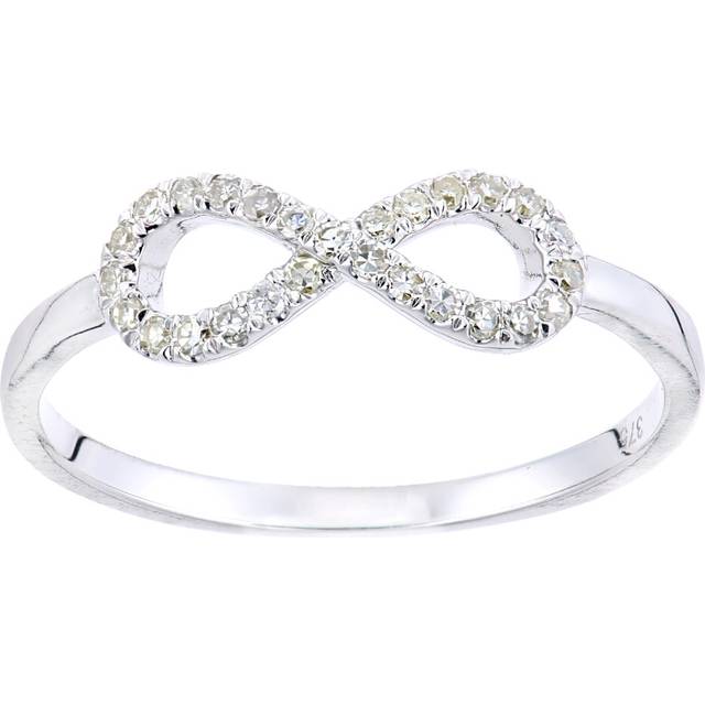 (Q) Jewelco London Women 9ct (375) White Diamond Promise Ring