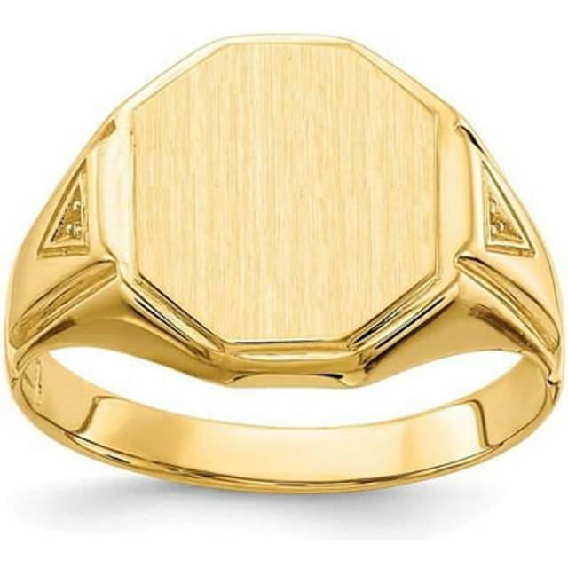 14K Yellow Gold 12.5 x 11.5 mm Open Back Diamond Mens Signet Ring Mounting - Size 9.5