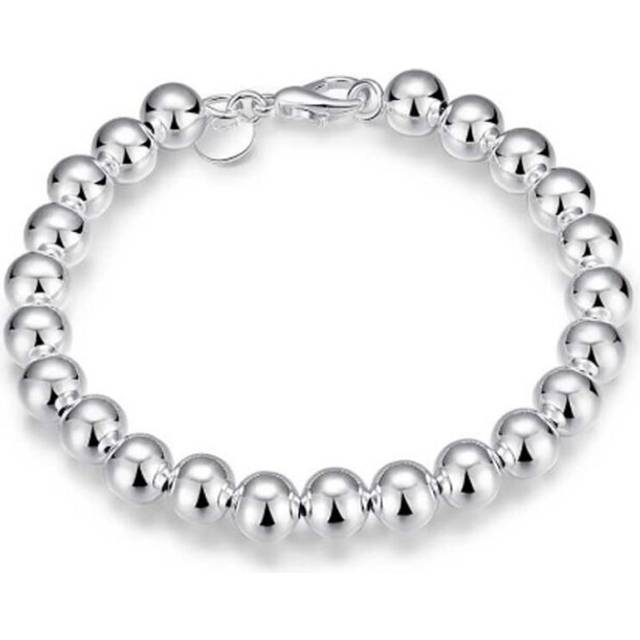 Women's Ladies Small Beads Ball Silver Bracelet Bangle Gift Girlfriend Birthday Present