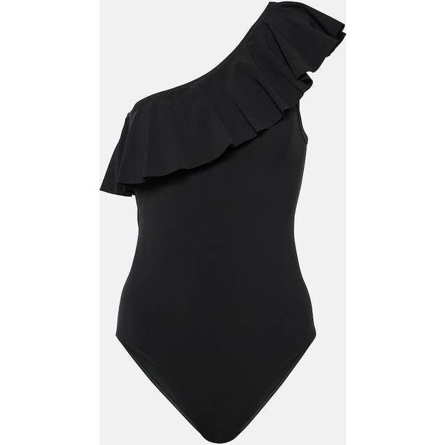 Isabel Marant Sicilya ruffled one-shoulder swimsuit - black (UK 16)