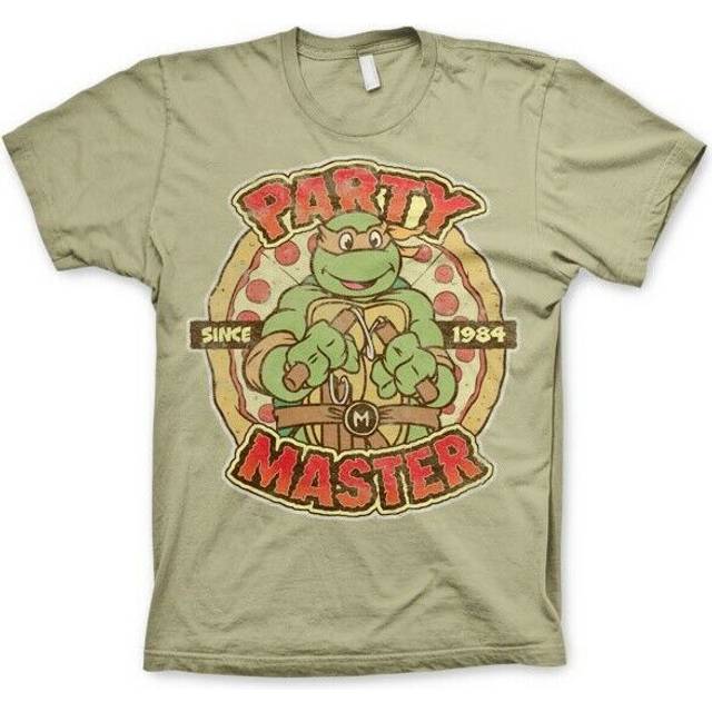 Teenage mutant ninja turtles tmnt party master since 1984 t-shirt khaki