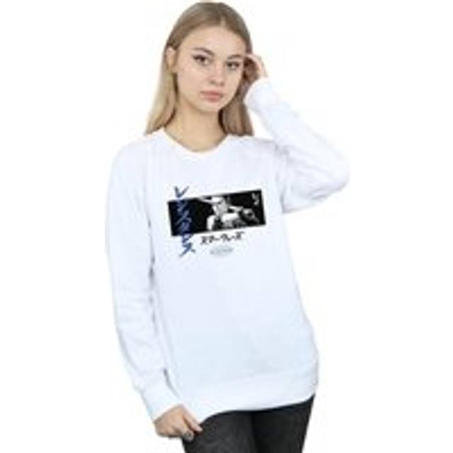Star Wars The Rise Of Skywalker Rey Katakana Art Stripe Sweatshirt - White - XL