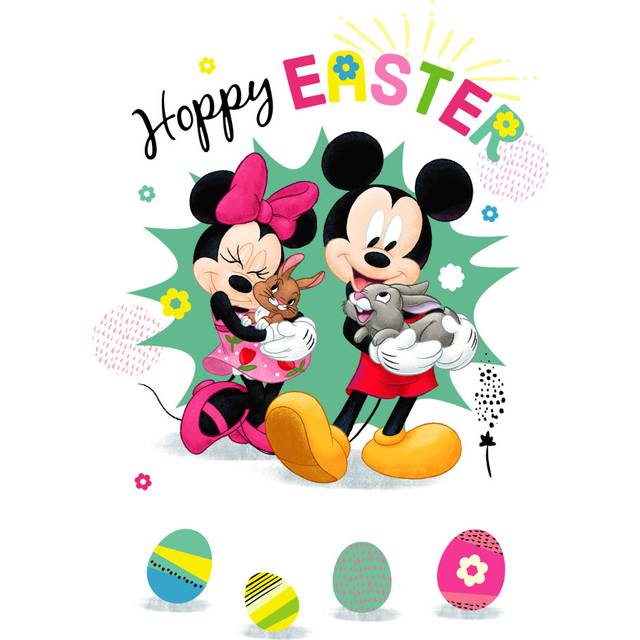 Disney Mickey Mouse & Minnie Hoppy Friend Easter Card Contemporary Greeting Card