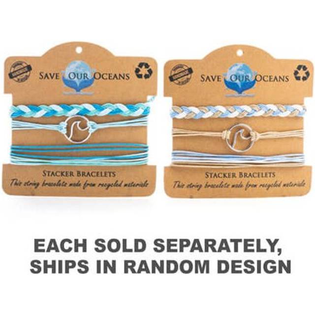 Collectible Handmade Woven Environmentally Friendly Stacker Bracelet Set Of 3