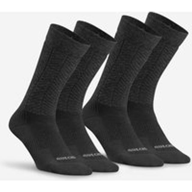 Warm Hiking Socks. Sh500 Mid - Black - Smoked Black
