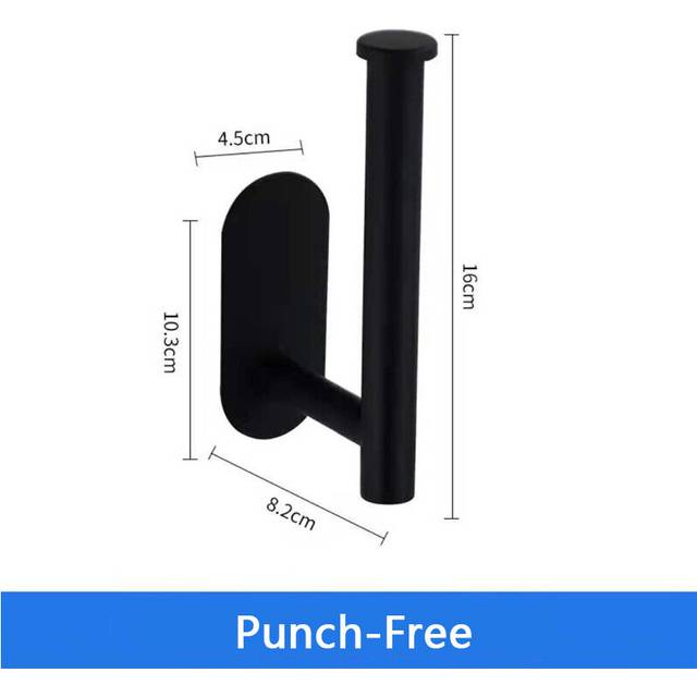 (a-Punch-Free) Self-Adhesive Stainless Steel Toilet Roll Paper Holder Organizers Punch-Free Towel Rack Wall Mount Toilet Tissue Accessories