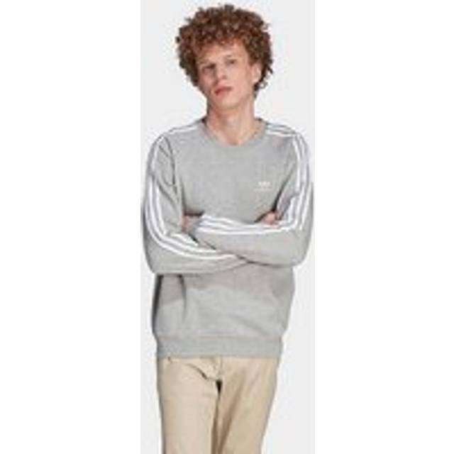 adidas Originals Mens 3-stripes Crew - Grey, Medium Grey Heather, Size Xl, Men - XL