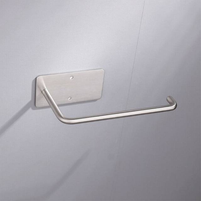 (a-Sliver D) Toilet Paper Holder 304 Stainless Steel Sliver Brushed Adhesive Wall Mounted Kitchen Paper Roll Shelf  Tissue Towel Hanger Rail
