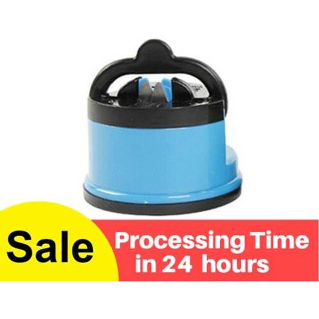 (a-BLUE) Kitchen Sharpener Safe Knife Scissors Blade Grinder Stone Knives Sharpening Tungsten Diamond Sharpener Tool with Suction Pad