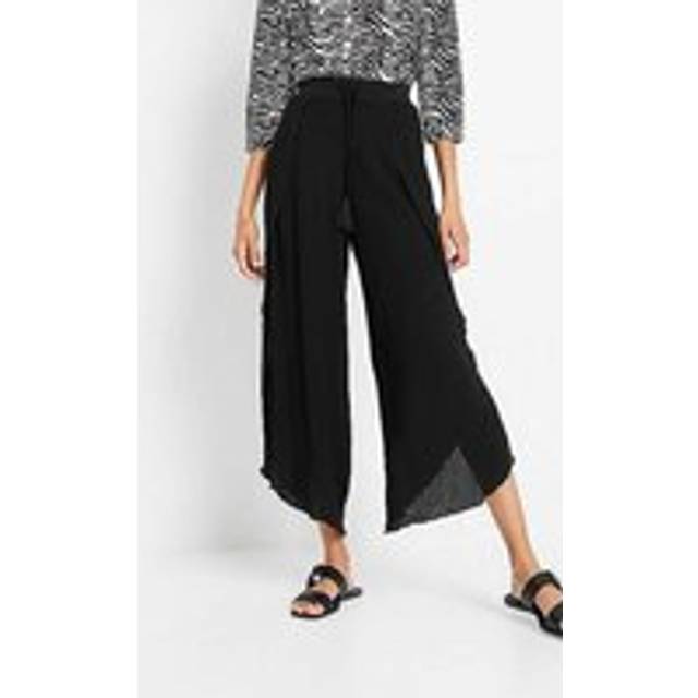 bonprix Crinkle Effect Trousers - Black