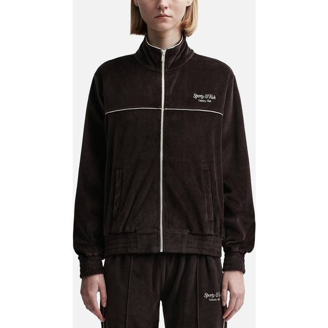 Script Velour Track Jacket - Brown (L)