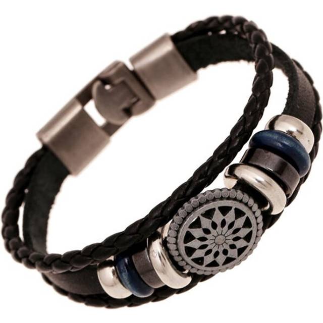 (Standard, 1) Bracelet Article Braid To Restore Ancient Ways Pu Leather Black