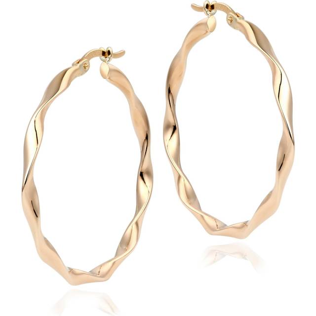 9ct Yellow Gold Twisted Hoop Earrings