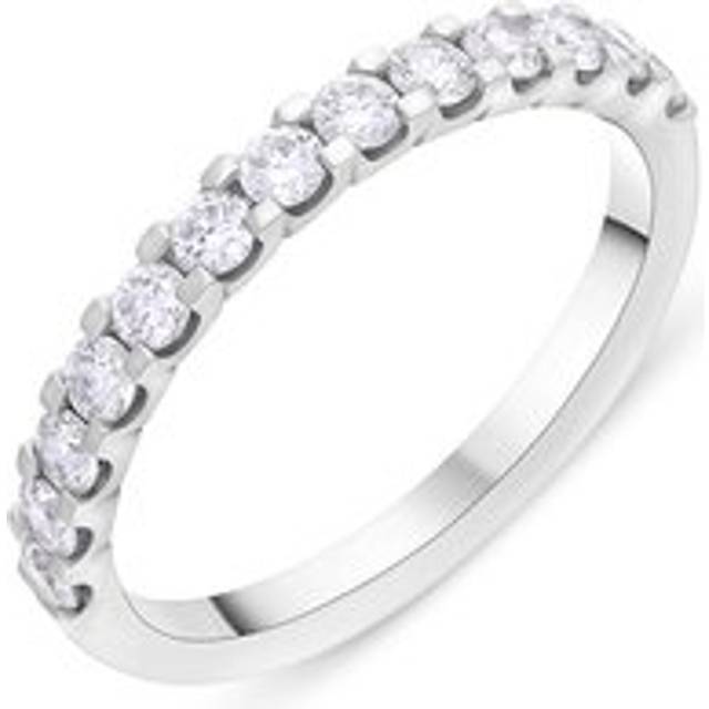 18ct White Gold 0.53ct Sapphire 0.08ct Diamond Oval Cluster Ring - I