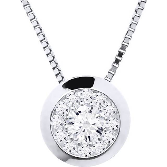 Diadema Womens - Necklace with Diamonds - White Gold - Venetian Chain - One Size