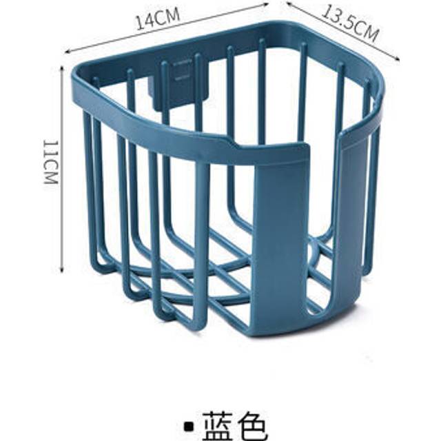 (a-Blue) Bathroom Punch-Free Toilet Paper Shelf Kitchen Tissue Box Wall-Mounted Sticky Paper Storage Box Toilet Paper Holder Roll Paper