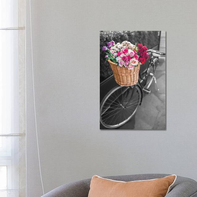 Basket of Flowers I - Wrapped Canvas Graphic Art (66.04 cm H x 45.72 cm W x 1.91 cm D)