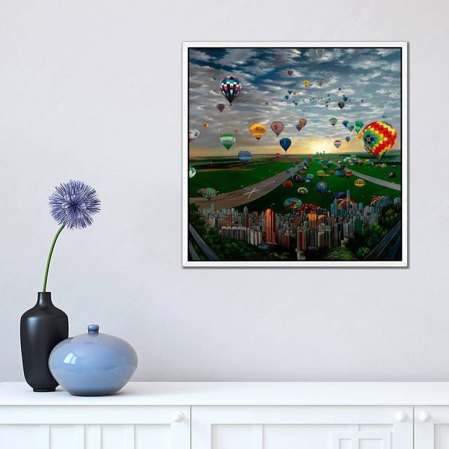 A Short History of Nearly Everything by Shay Kun - Graphic Art Print on Canvas - White Framed (45.72 cm H x 45.72 cm W)