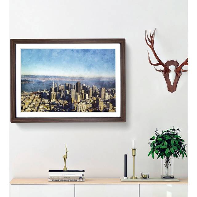 View of San Francisco - Picture Frame Graphic Art Print - Walnut Framed (33cm H x 45cm W x 2cm D)