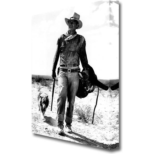 &#39;John Wayne With Dog&#39; - Wrapped Canvas Photographic Print (101.6 cm H x 66 cm W)