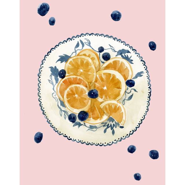 Plate of Oranges - Painting Print - Wrapped Canvas (122cm H x 81cm W)